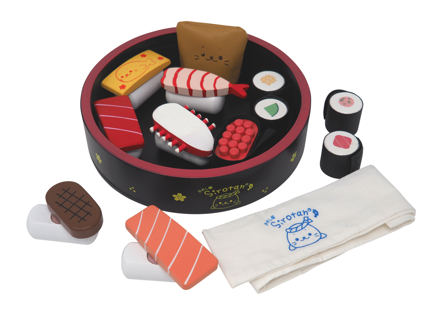 tiny sponge Cute Wooden Sushi Set